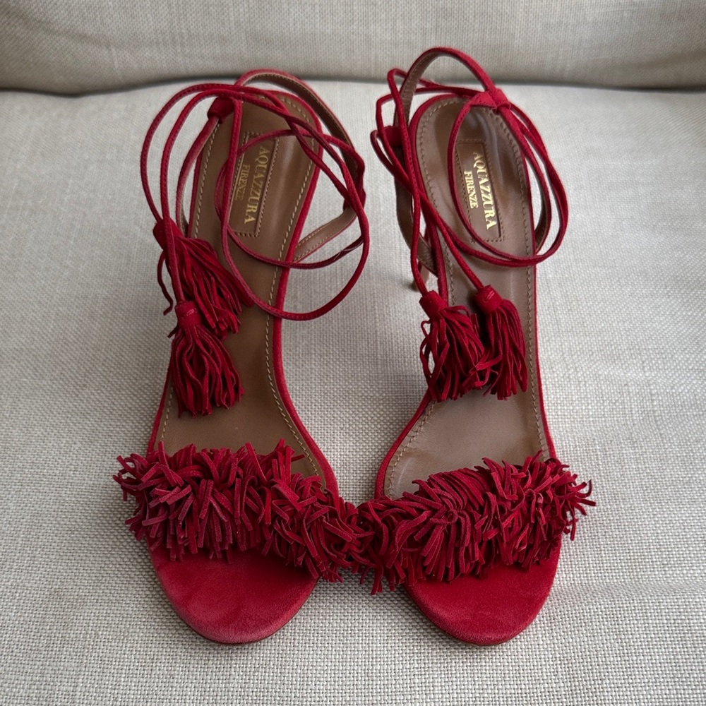 Pre-owned Authentic Aquazzura suede sandals size 39